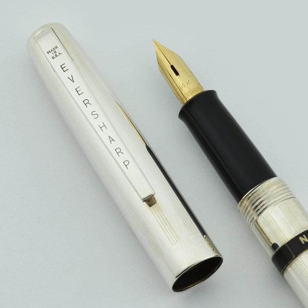 Eversharp Slim Ventura Fountain Pen Set Sterling, Fine Nib (Near Mint